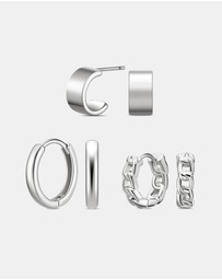 Mestige - Eterna Trio Hoops Set - Silver Plated
