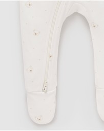 Purebaby - Zip Growsuit & Hat Set-Babies