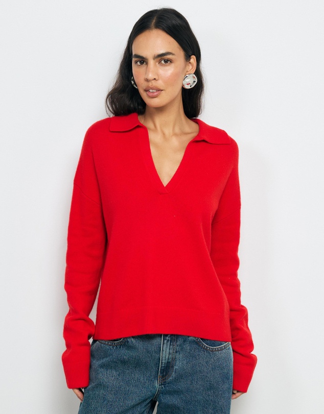 AERE - Asha Merino Wool Blend Polo Knit