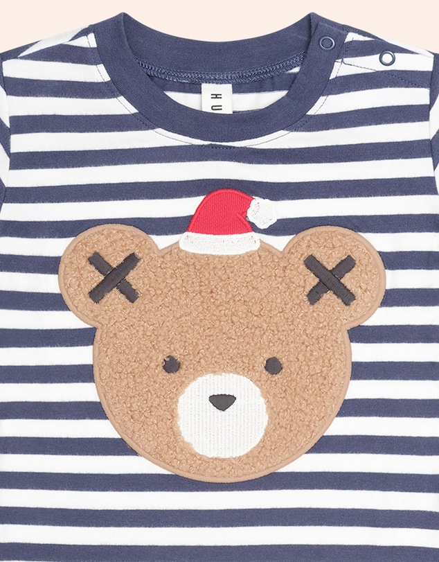 Huxbaby - Stripe Festive Huxbear Christmas Tee - Babies-Teens