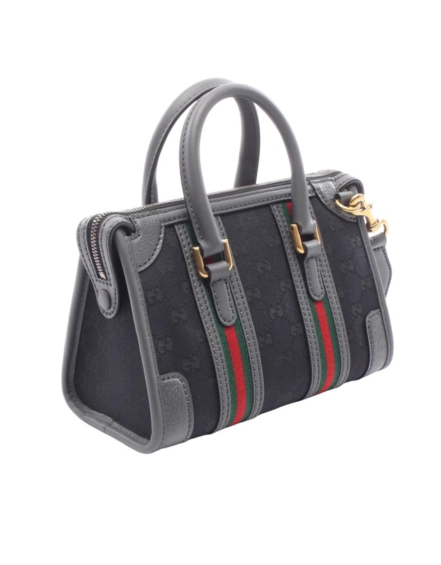 Pre-Loved by Azura Reborn - Pre-Loved Mini GG Canvas Web Bauletto Top Handle Bag