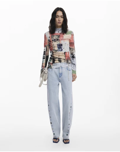 Desigual - Fine postcard sweater