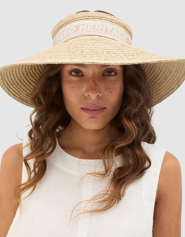 Seed Heritage - Wide Brim Raffia Visor