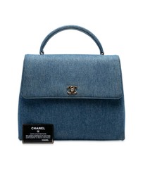 Pre-Loved by Azura Reborn - Pre-Loved CC Denim Kelly Top Handle Bag