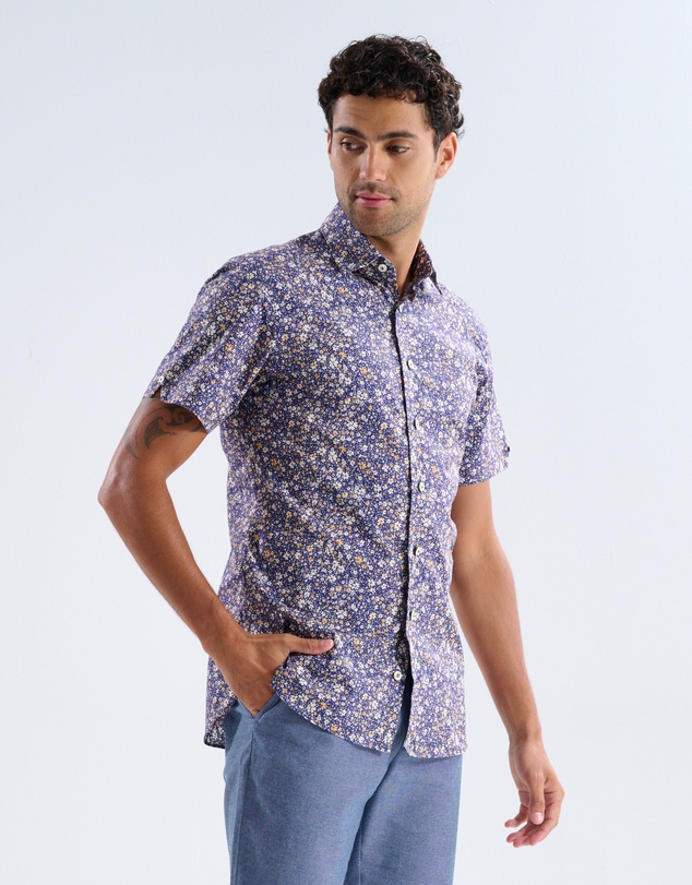 3 Wise Men - 3 Wise Men Anchor Print Short Sleeve Shirt