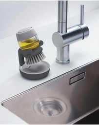 Joseph Joseph - Palm Scrub Soap Dispensing Washing-Up Brush with Storage Stand (Grey)