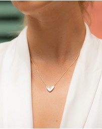 Mestige - Pearl Heart Necklace - 18K Gold Plated