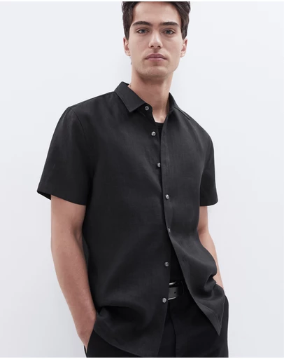 UNISON - Linen S/S Regular Fit Shirt