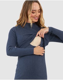 Ripe Maternity - Nella Rib Nursing Knit Dress