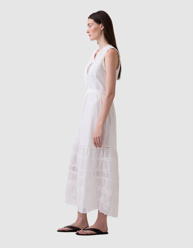 GAP - Sleeveless Lace Maxi Shirtdress
