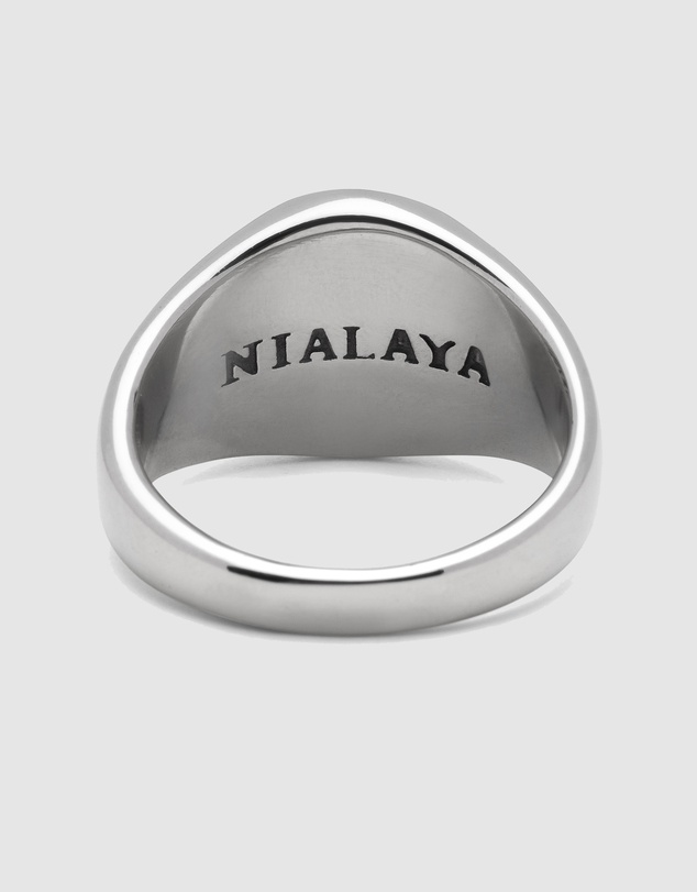 Nialaya Jewellery - Men's Stainless Steel Crest Ring