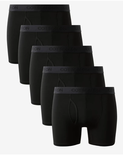 Cotton On - 5 Pack Mens Comfort Stretch Boxer Brief
