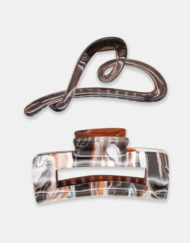 Morgan & Taylor - Delphie Hair Claw Set in Brown