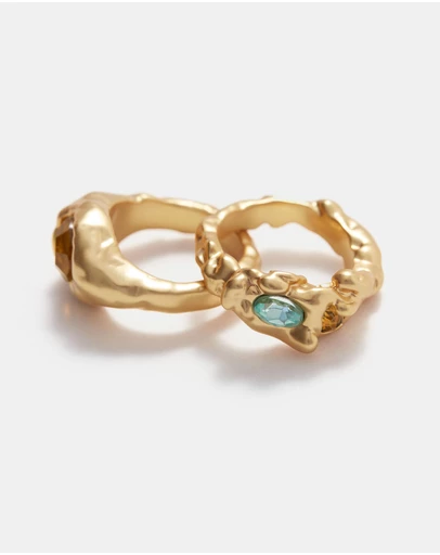 & Other Stories - Sculpted Crystal Ring Set