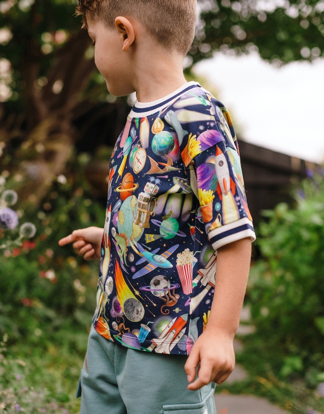 Fleur Harris - 'Out of This World' Rocket Tee in Navy