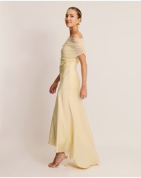 Six Stories - Bardot Satin Maxi Dress