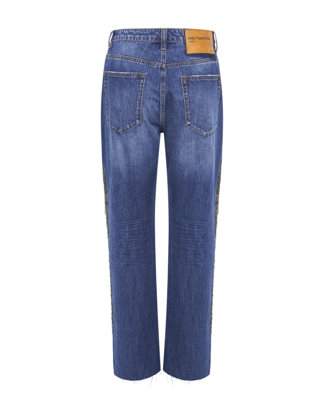 ONE TEASPOON - Bluemoon Jewelled Hooligans Mid Waist Relaxed Jeans