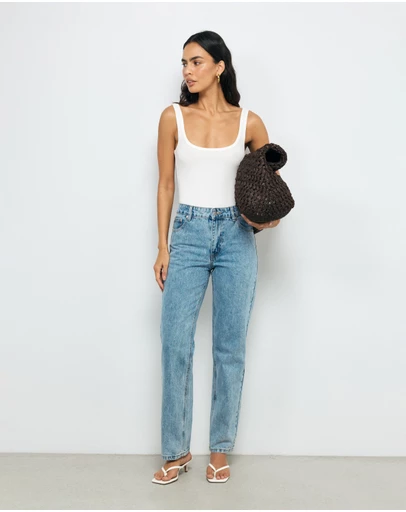 AERE - Mid Rise Slim Leg Jeans