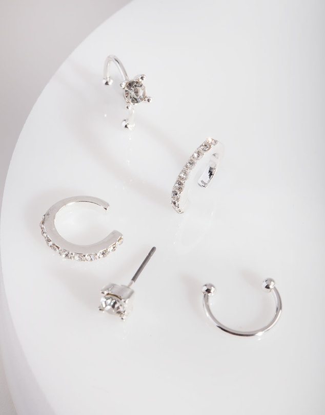 Lovisa - Silver Classic Diamante Ear Stack