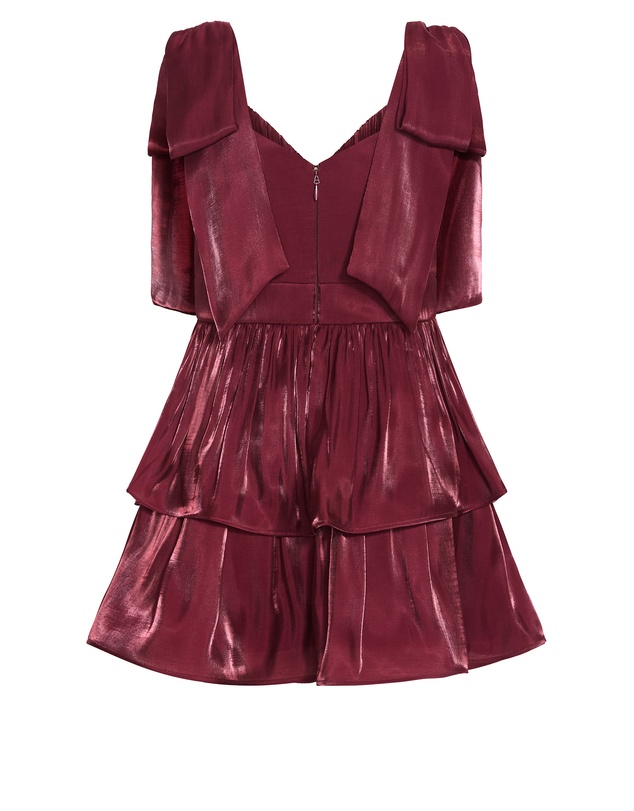 City Chic - Plus size Betty Bow Mini Dress - dark cherry