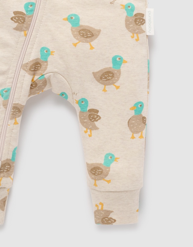 Purebaby - Rib S/Sleeve Growsuit-Babies