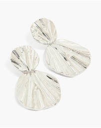 Lovisa - Waterproof Stainless Steel Double Textured Drop Earrings