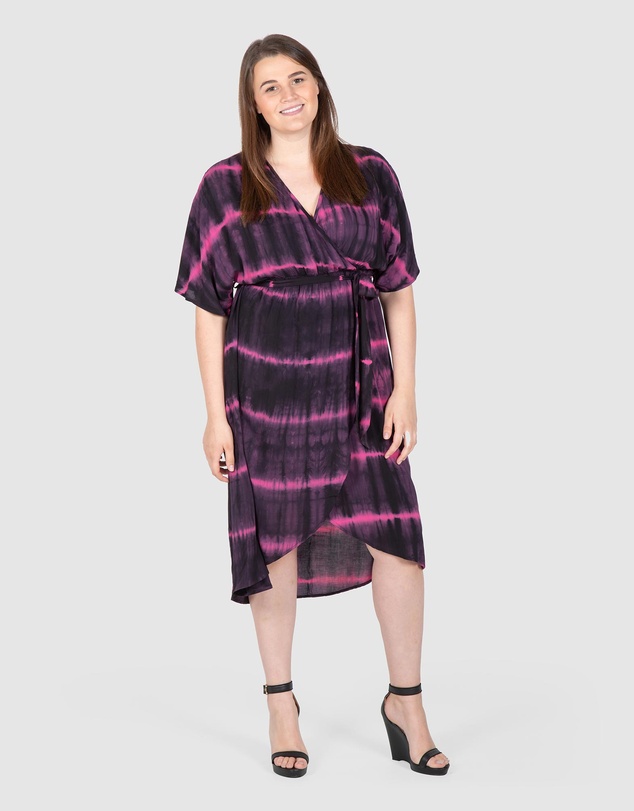 Love Your Wardrobe - Milah Tie Dye Wrap Dress