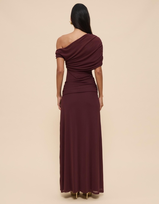 Revibe - Repaired CHANCERY Margot One Shoulder Drape Maxi Dress - AU 14