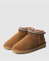 AusWooli Ugg Boots - Altona Sheepskin Wool Ankle Braid Boots