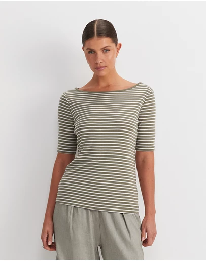 Sportscraft - Heidi Boat Neck Half Sleeve Tee