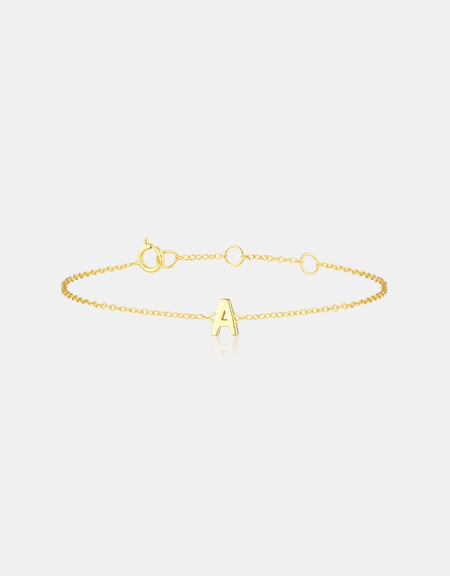 The Silver Collective - Children's A-Z Letter Bracelet - A