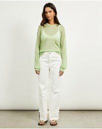 Minima Esenciales - Zaya Semi Sheer Long Sleeve Top
