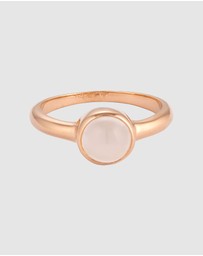 Elli Jewelry - Ring Moonstone Circle 925 Sterling Silver Rosegold