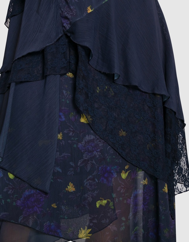 Belle & Bloom - Charmed Floral Print Ruffle Midi Dress