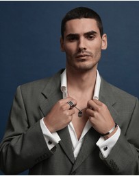 Najo - Aviator Men's Carbon Fibre & Steel Necklace
