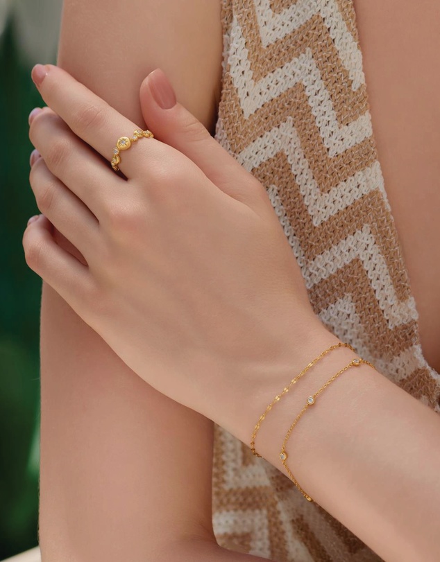 Ania Haie - Gold Textured Chain Bracelet