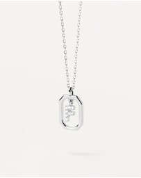 PDPAOLA - Mini Letter F Silver Necklace