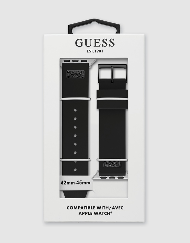 GUESS - Guess Apple Band - Black & Gun Metal Frontier Silicone Stones 42/44/45mm