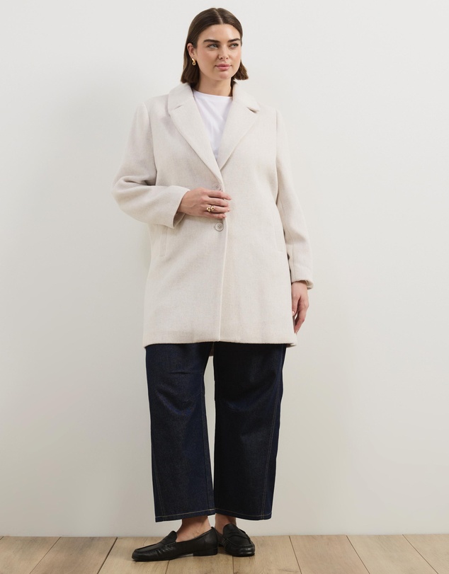 Atmos&Here Curvy - Romy Wool Blend Coat