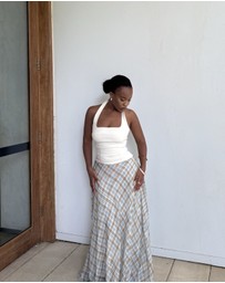 Dazie - Afloat Check Maxi Skirt