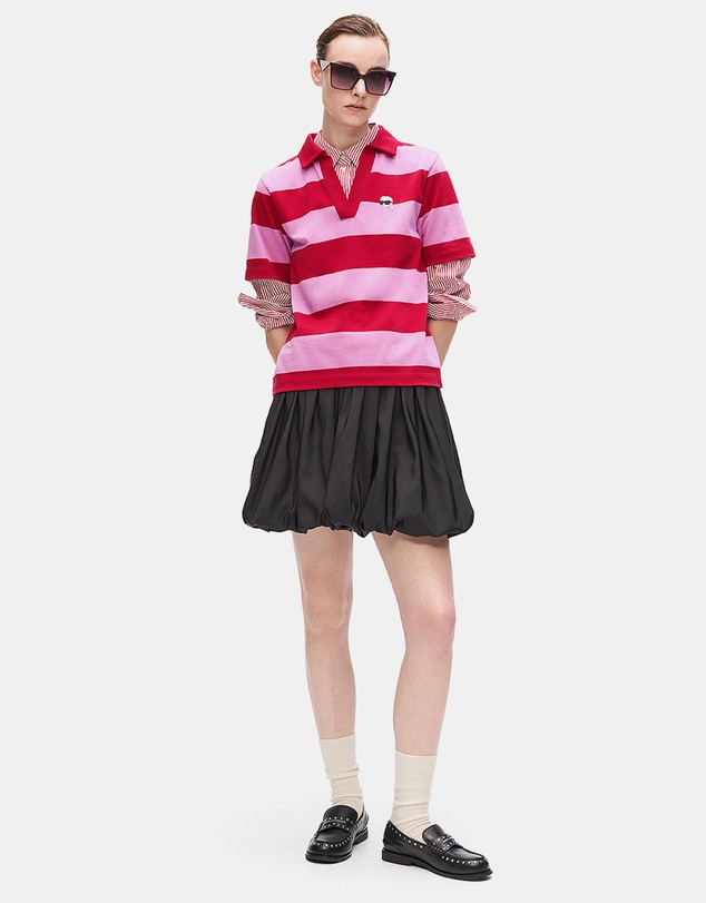 Karl Lagerfeld - Ikon Patch Stripe Short Sleeve Polo Shirt