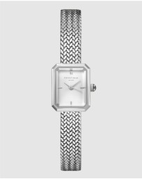 Rosefield - Mini Octagon Silver-Tone Woven Mesh Watch