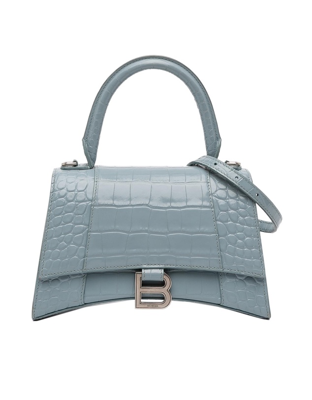 Pre-Loved by Azura Reborn - Pre-Loved Small Croc Embossed Hourglass Top Handle Bag