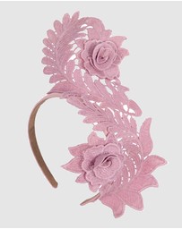 Max Alexander - Pink Lace Crown Headband Fascinator
