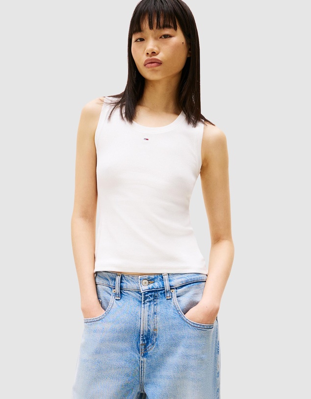 Tommy Jeans - Ribbed Flag Embroidery Slim Tank Top