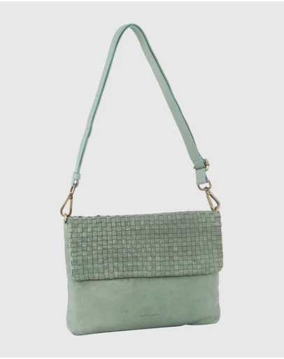 Pierre Cardin - Woven Leather Flap Cross-Body Clutch