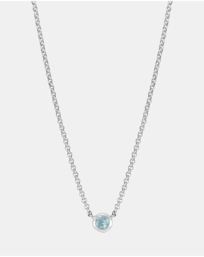 Dower & Hall - Women's Aquamarine Round Dewdrop Pendant In Sterling Silver