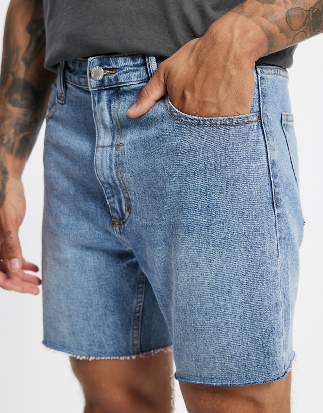 Thrills - Mandude Raw Slim Cropped Denim Shorts