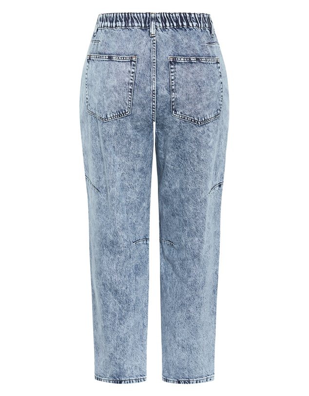 City Chic - Plus size Harley Fit Brooke Barrel Leg Jean - stone wash