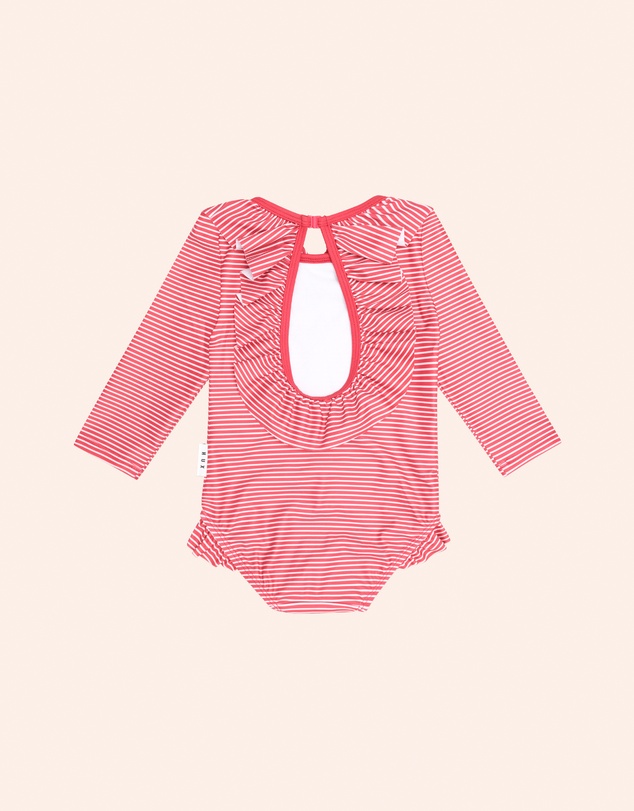 Huxbaby - Stripe Frill Neck Swimsuit - Babies-Teens